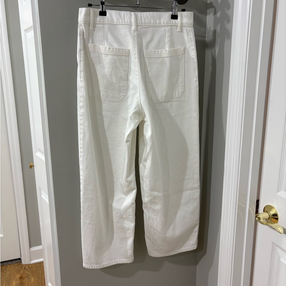 NWOT Lucky Brand High Rise Wide Leg Crop White Jeans